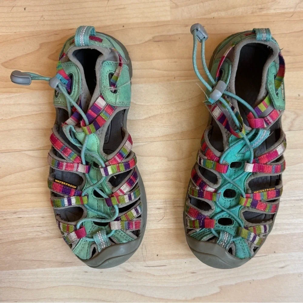 Keen Sandals Waterproof Teal Pink Big Kids 4 Adventure Hiking Water Play Camping